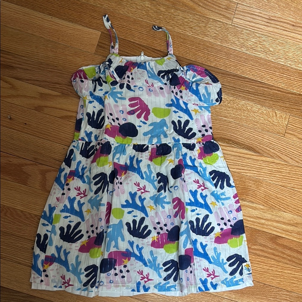 Blue and Green Sleeveless Spaghetti Strap Sundress Tuc Tuc